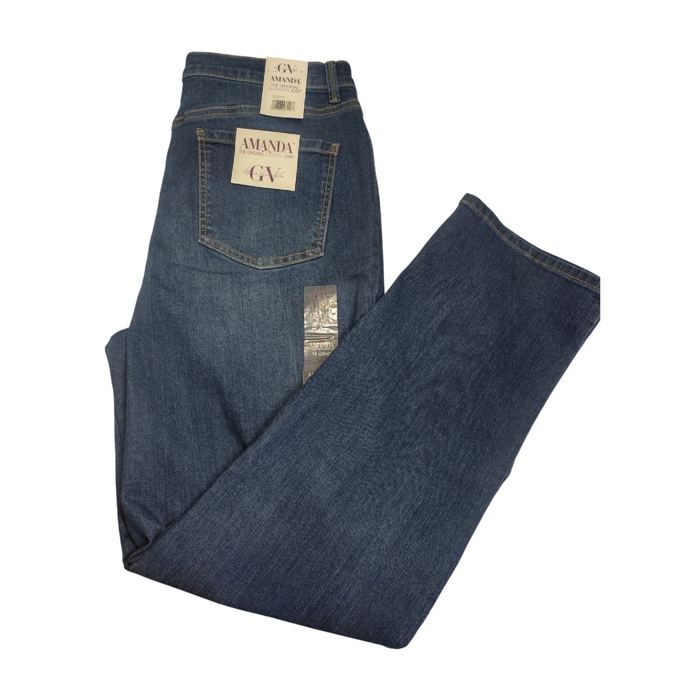 Gloria Vanderbilt Amanda Slimming Jeans Womens 18L Madison Blue Straight High